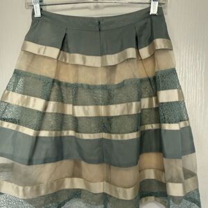 Ryu Gray and Cream Striped Mini Skirt